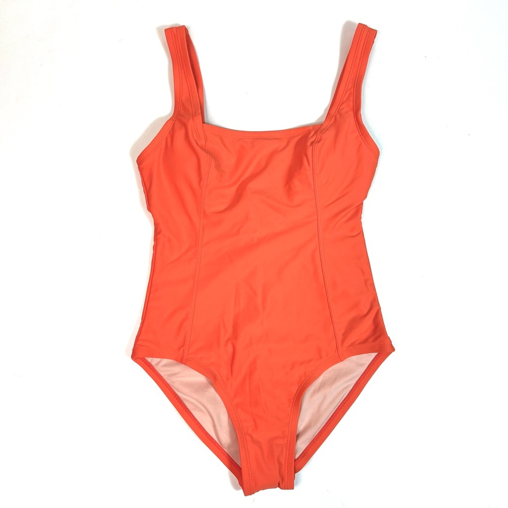 New Mynah Square Neck One-piece Swimsuit Orange Size XS - Picture 3 of 9